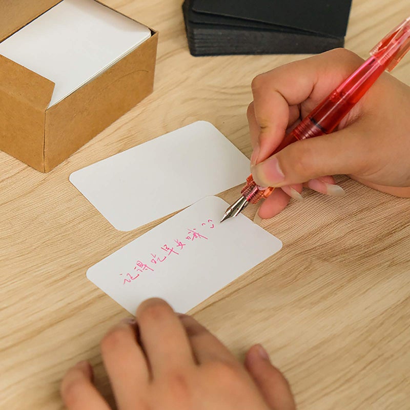 VANRA 300 Small Blank Cards 3.5x2 inches Color Cardstock Study Flash Cards Index Cards, Unruled with Rounded Corners (White, 300/Pack) - Image 3